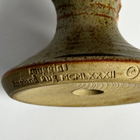 Muggins Stoneware Pottery Goblet Mug Aug 1982 Cheeky Ugly Face Cup - Picture 10 of 12